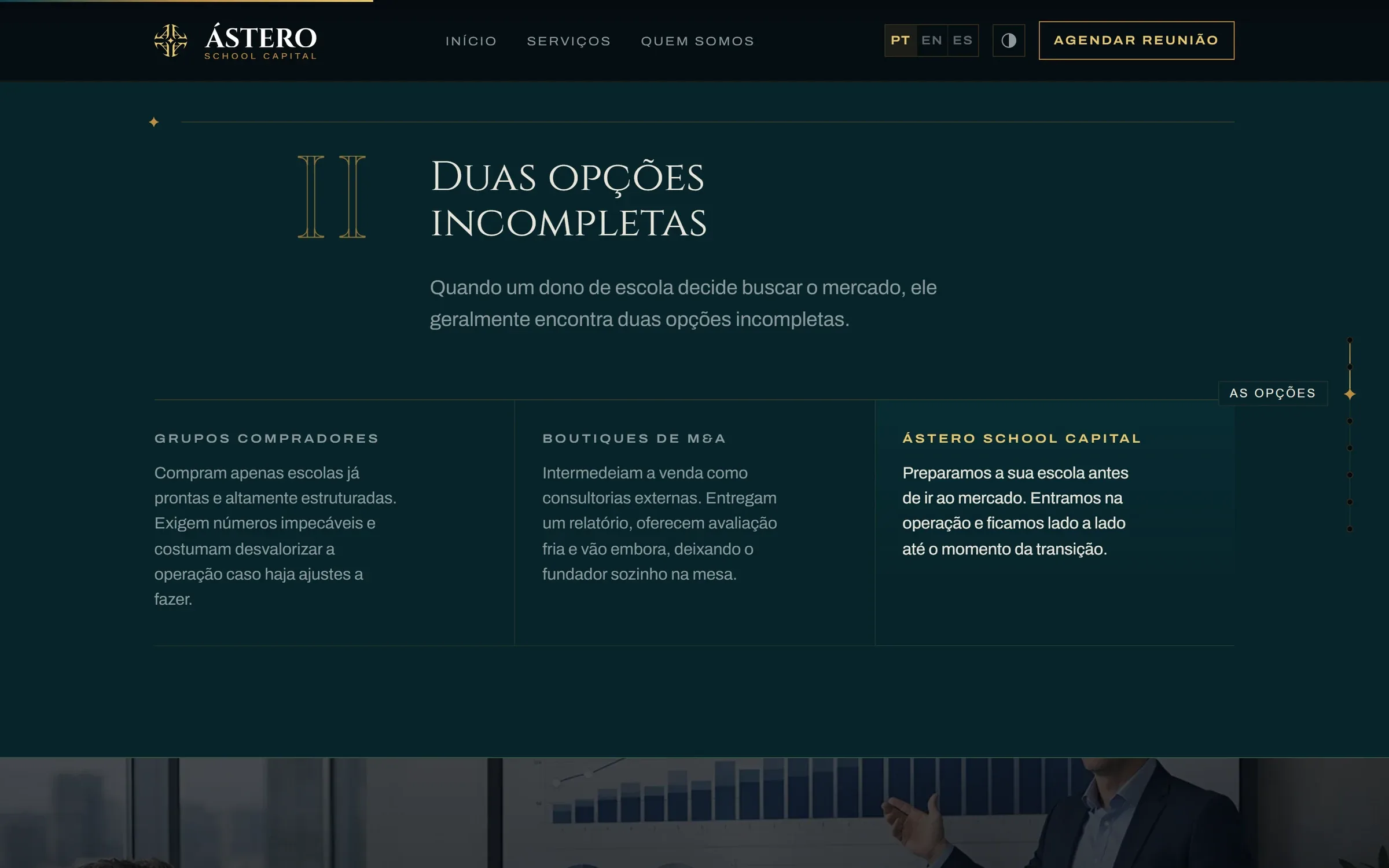 Capítulo Duas opções incompletas do site da Ástero