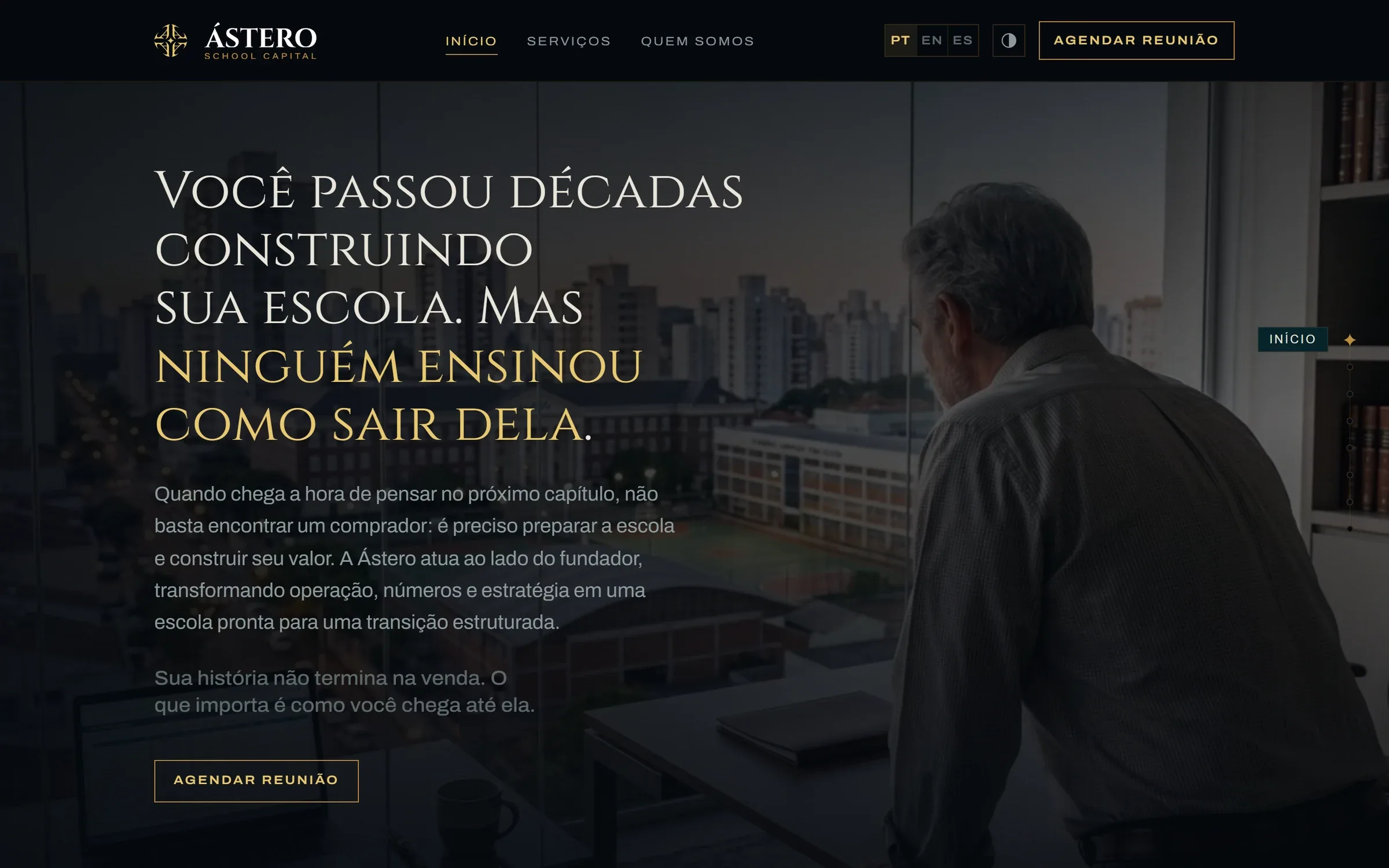 Site da Ástero School Capital: Você passou décadas construindo sua escola
